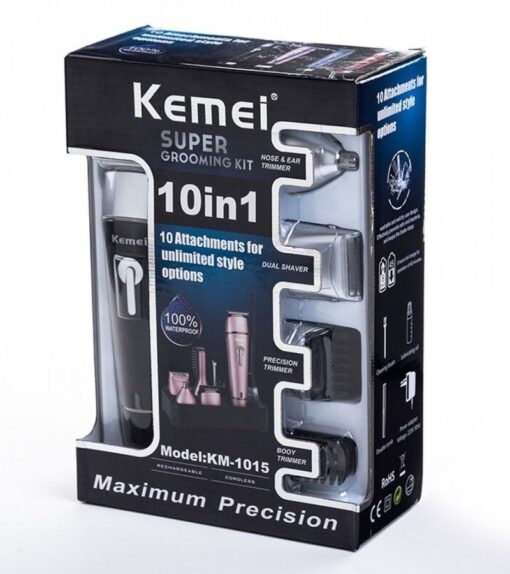 Kemei 10 en 1 Kit de tondeuse électrique pour rasage à cheveux et à barbe