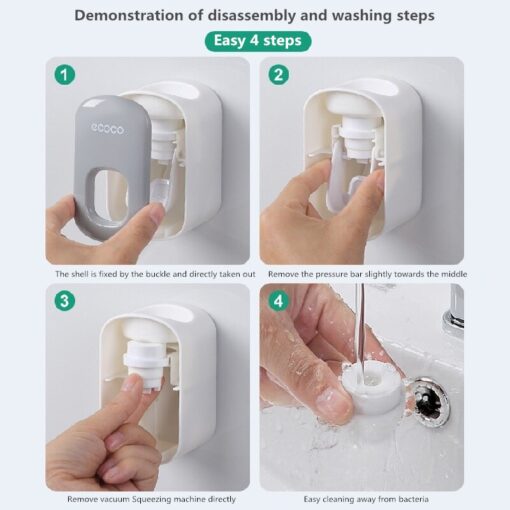 Distributeur automatique de dentifrice porte brosse dents anti poussi re support mural ensemble d accessoires de 2