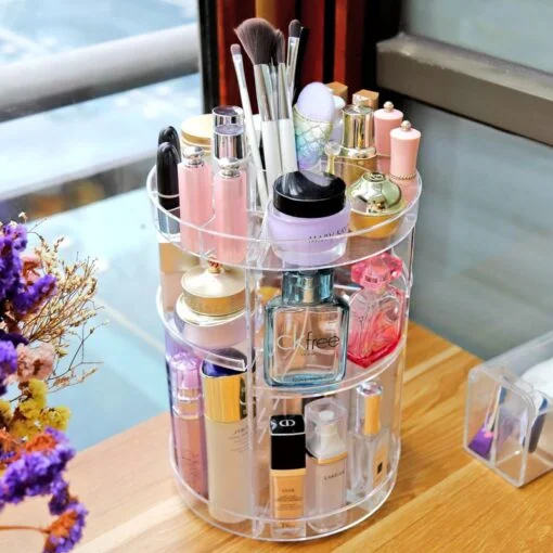 Organisateur de maquillage rotatif à 360 degrés, réglable