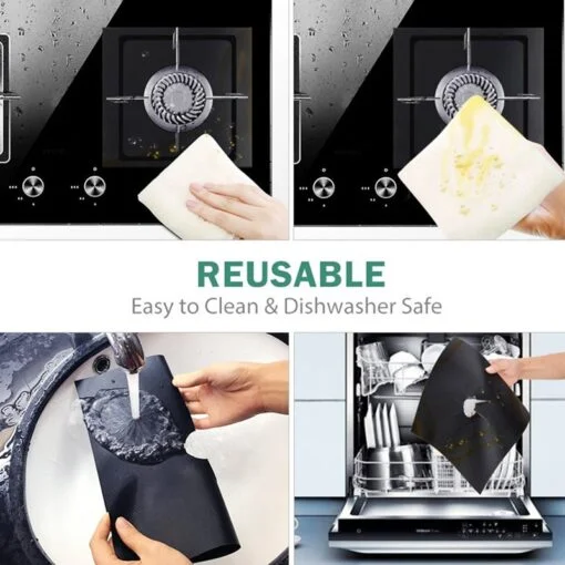 Couverture de protection de cuisinière à gaz, Pack de 4/5/8, Réutilisable