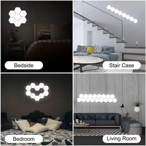 Kit Lumières LED Modulaire, Hexagonale avec 6 Lampes Tactile + Télécommande