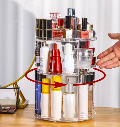 Organisateur de maquillage rotatif à 360 degrés, réglable