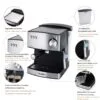 Sonifer – Machine à café expresso électrique 1.6L avec système de cappuccino avancé réglable