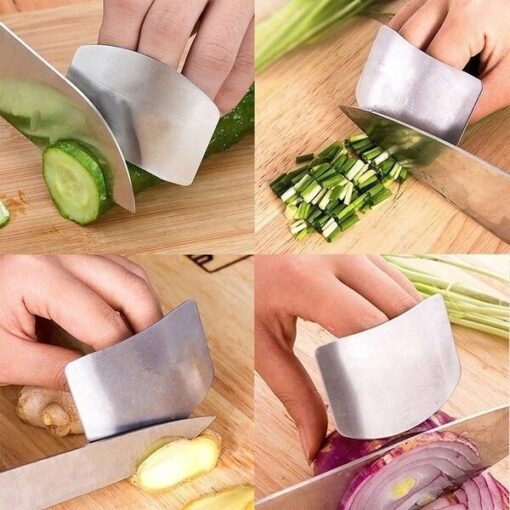 Prot ge doigts Couteau Coupe tranches outil de cuisine en acier inoxydable 4