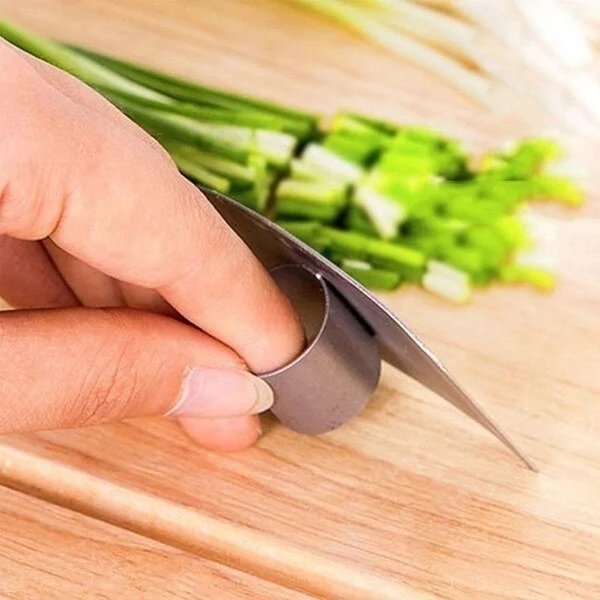 4x Protège-Doigts En Acier Inoxydable - Pour Découpe Légumes/Viande - Sécurité Cuisine