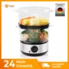 Multifonction SIYO LUX Cuiseur à Vapeur Électrique,  2 paniers 5L  (German Quality)