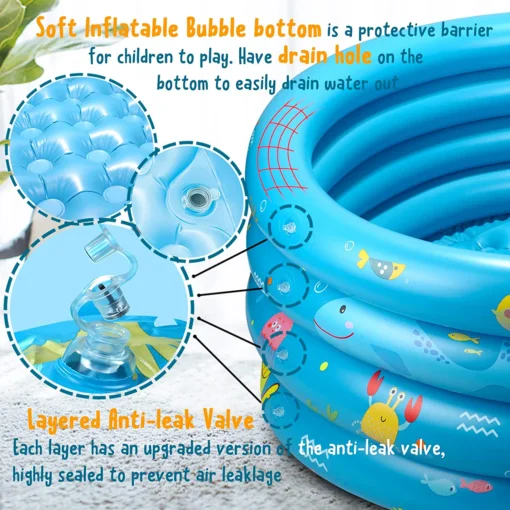 Piscine gonflable pour enfants, bassin d’extérieur Portable et multifonction