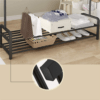3 en 1 Support à vêtements, chaussures en métal avec étagère de rangement inférieure , 6 crochets charge > 25kg