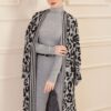 Ensemble de 3 pièces pour femmes tigrée gris/noir