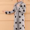 Ensemble de 3 pièces pour femmes gris pointillé en noir