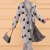 Ensemble de 3 pièces pour femmes gris pointillé en noir