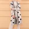Ensemble de 3 pièces pour femmes beige pointillé en noir