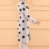Ensemble de 3 pièces pour femmes beige pointillé en noir