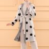 Ensemble de 3 pièces pour femmes beige pointillé en noir