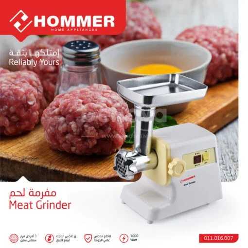 6en1 Hachoir à viande multifonction 1000 watts avec 3 disques de coupe en acier inoxydable