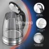 Bouilloire électrique 1500W 2L arrêt automatique Protection contre l'ébouillante avec filtre en acier inoxydable
