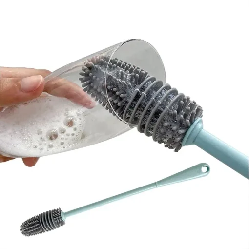 Brosse de nettoyage de tasse en Silicone outil de nettoyage de cuisine avec manche Long Multifonction