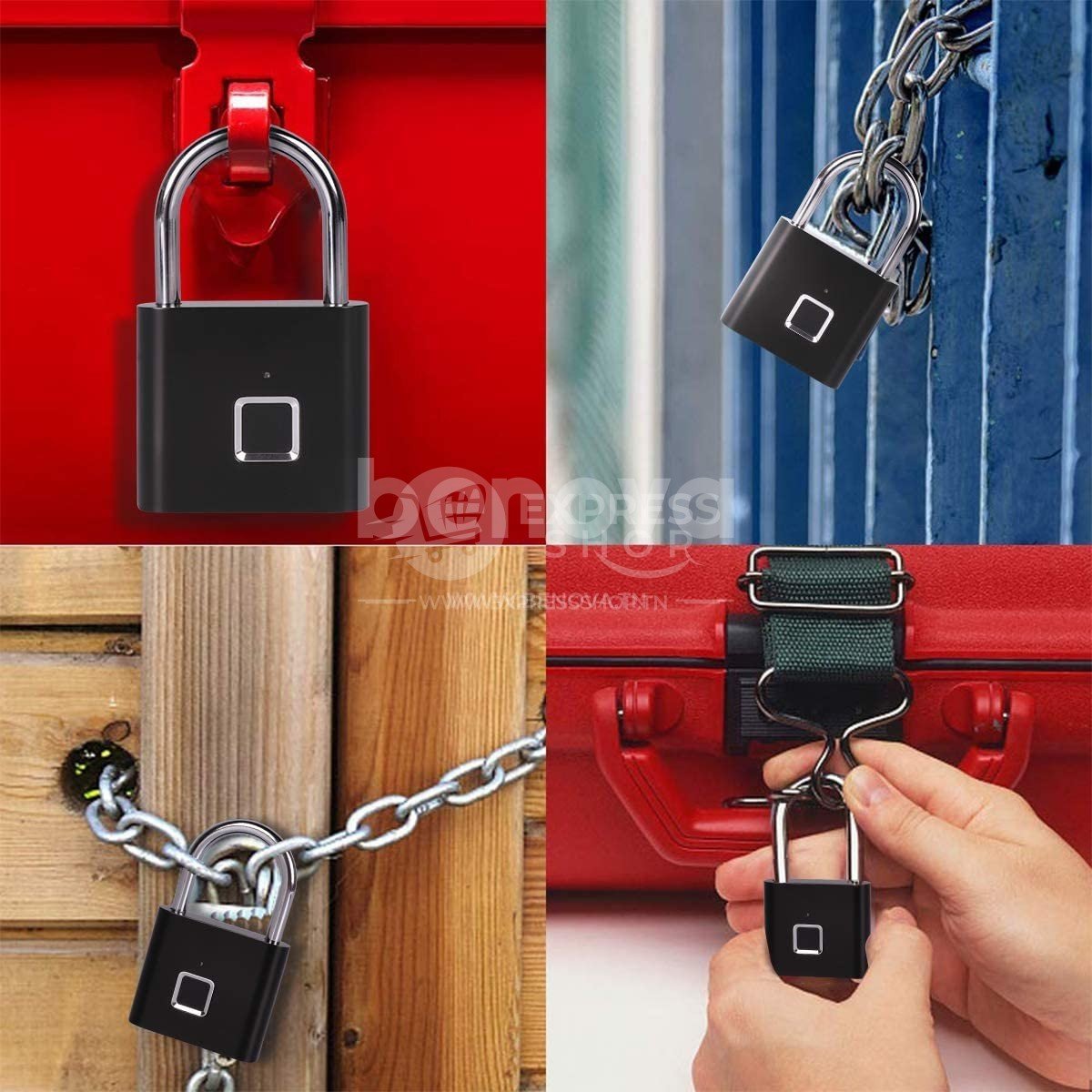Cadenas à Empreinte Digitale GOEDCH - USB Rechargeable - IP65 - Pour Salle De Sport, Bureau, Maison