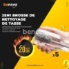 Brosse de nettoyage de tasse en Silicone outil de nettoyage de cuisine avec manche Long Multifonction (5 pièces)
