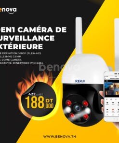 KERUI – Caméra de Surveillance intérieure IP Wifi HD 1080P sans fil avec suivi automatique et Vision nocturne