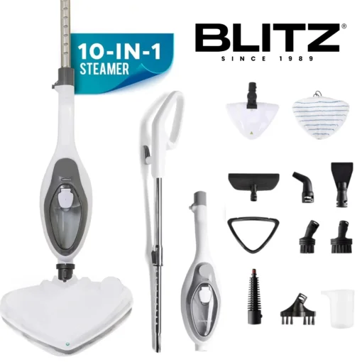 Blitz - Nettoyeur Vapeur 10 En 1 Multifonction 1300W Avec 10 Accessoires Pour Tous les Sols ,tapis, meuble et cuisine  (USA Quality)
