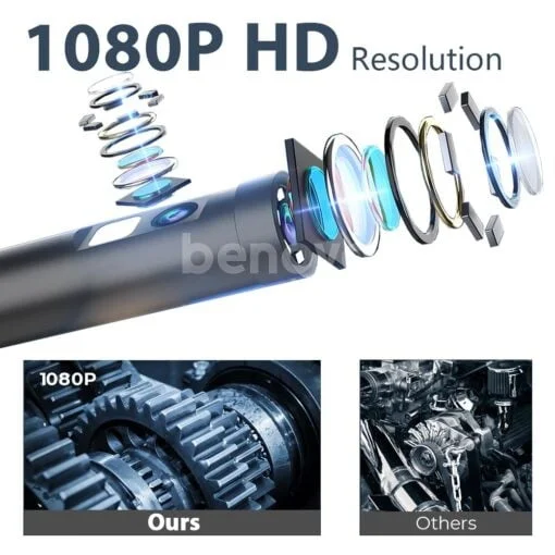KERUI Caméra d’inspection de serpent USB endoscope USB C étanche IP67 avec 8 lumières LED réglables