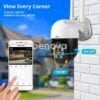 KERUI – Caméra de Surveillance extérieure PTZ IP WIFI HD 3MP/1080P sans fil avec fonction de Rotation détection de mouvement et alerte