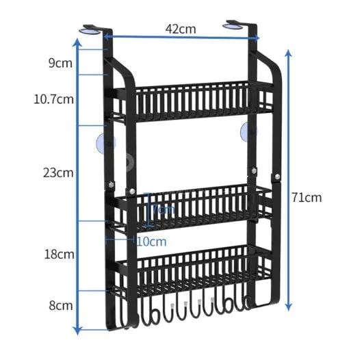 Étagère de rangement magnétique pour réfrigérateur à 3 niveaux multifonctionnel avec Kit de crochet suspendue pour cuisine