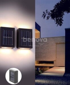 Applique murale LED solaire intelligente et imperméable pour éclairage d’extérieur en haut et en bas