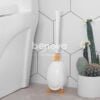 Brosse de toilette en silicone en forme de canard avec support pour salle de bain et toilettes