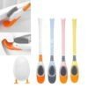 Brosse de toilette en silicone en forme de canard avec support pour salle de bain et toilettes