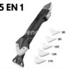 Kit d’outils de calfeutrage 3 en 1 avec 5 outils de finition de calfeutrage en silicone