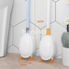 Brosse de toilette en silicone en forme de canard avec support pour salle de bain et toilettes