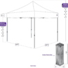 Tente  3x3M ultra léger multifonction robuste inoxydable Abri instantané contre le soleil et la pluie avec sac