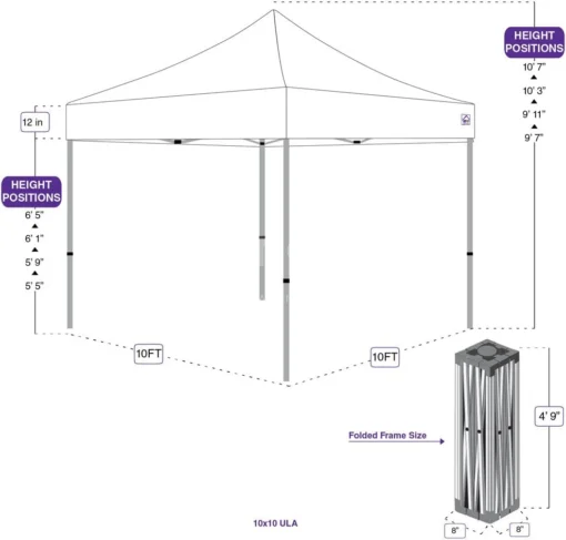 Tente  3x3M ultra léger multifonction robuste inoxydable Abri instantané contre le soleil et la pluie avec sac