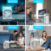 3 en 1 mini climatiseur portable par évaporation avec lumière LED 7 couleurs, 3 vitesses de vent et 3 modes de pulvérisation