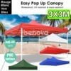 Tente  3x3M ultra léger multifonction robuste inoxydable Abri instantané contre le soleil et la pluie avec sac