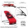 4en1 Chaise à bascule pour bébé, Lit pliable confortable, berceau inclinable jusqu'à 3 ans