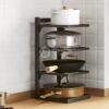 Étagère à pots en acier inoxydable multi-niveaux et réglable pour ustensiles de cuisine