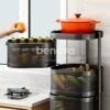 Étagère De Rangement Rotative De Cuisine À 4 Niveaux Tour Pivotante De Stockage De Fruits Et Légumes