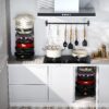 Étagère à pots en acier inoxydable multi-niveaux et réglable pour ustensiles de cuisine