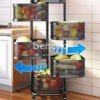 Étagère De Rangement Rotative De Cuisine À 4 Niveaux Tour Pivotante De Stockage De Fruits Et Légumes