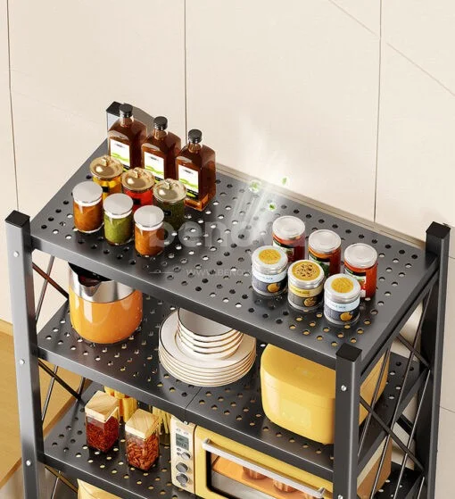 Étagère de rangement pliable à 4/5 niveaux, Multifonctionnel et sans installation - Tenir 300kg - Étagère noir 5 niveaux