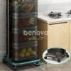 Étagère De Rangement Rotative De Cuisine À 4 Niveaux Tour Pivotante De Stockage De Fruits Et Légumes