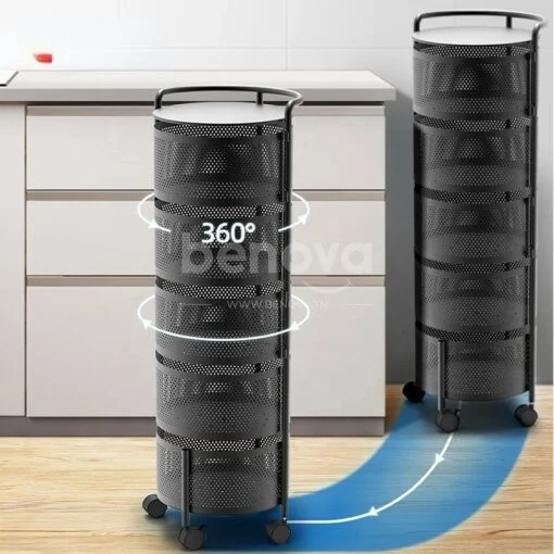 Étagère à légumes rotative à 4/5 niveaux en acier inoxydable respirant pour cuisine et salle de bain