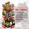 Étagère à épices rotatif à 360° à 3 niveaux plateau tournant en acier inoxydable pour Cuisine et Salle de Bain