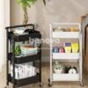 Chariot de rangement pliable en Acier inoxydable multicouche à trois niveaux amovible