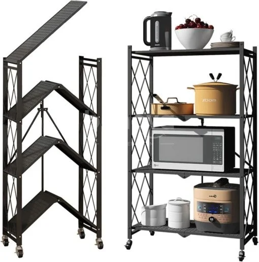 Étagère de rangement pliable à 4/5 niveaux, Multifonctionnel et sans installation - Tenir 300kg