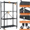 Étagère de rangement pliable à 4/5 niveaux, Multifonctionnel et sans installation - Tenir 300kg - Étagère noir 4 niveaux