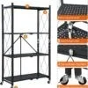 Étagère de rangement pliable à 4/5 niveaux, Multifonctionnel et sans installation - Tenir 300kg - Étagère noir 4 niveaux